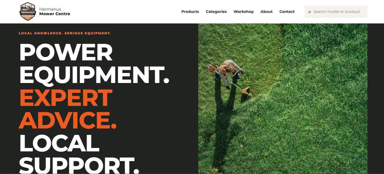 Hermanus Mower Centre website preview